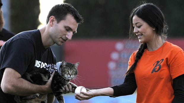 Hero Cat Can Has First Pitch